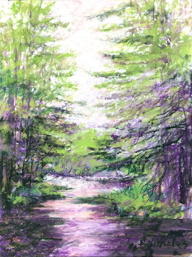 Pine Paths Plein Air Pastel 14x11